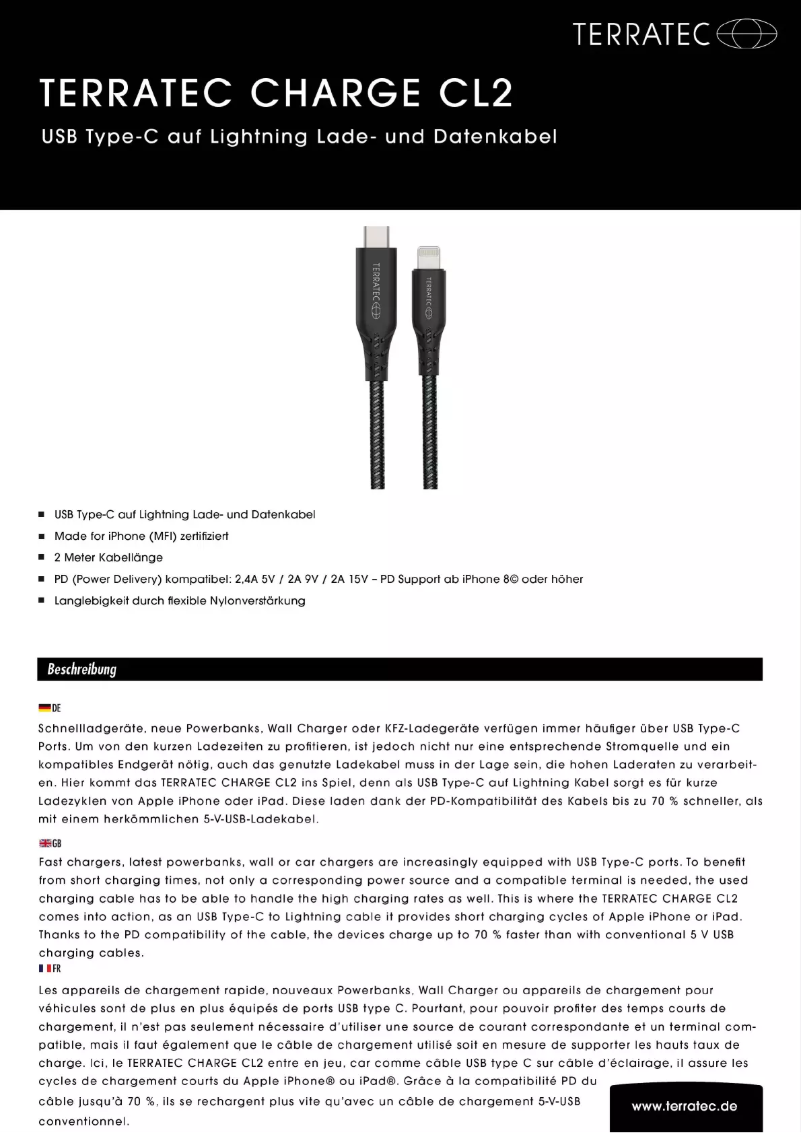 Página 1 del manual Manual de usuario Terratec Charge CL2
