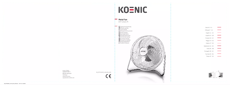 Imagen de la primera página del manual del dispositivo KTF 2321-M