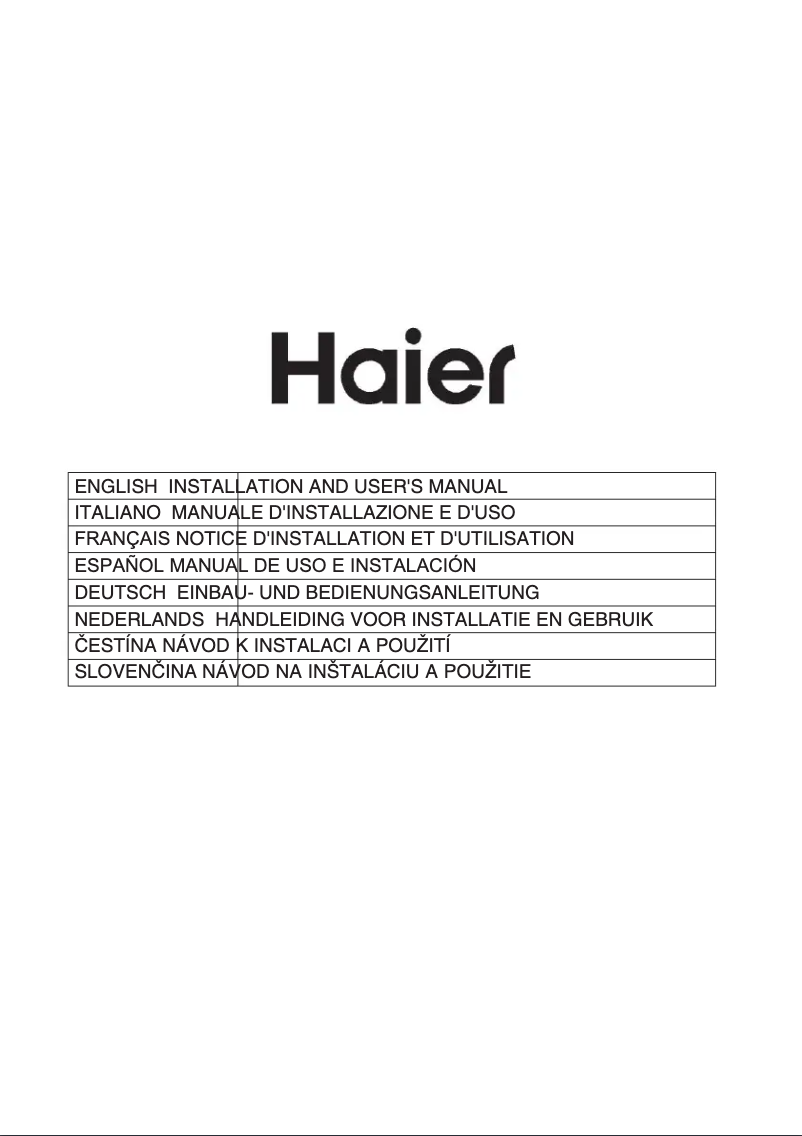 Page 1 de la notice Manuel utilisateur Haier HATS9CBS6BPLWI