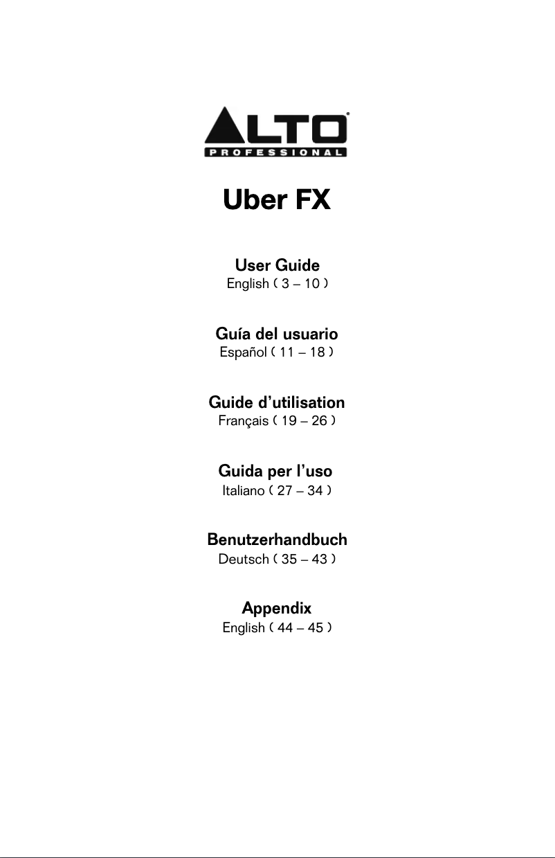 Imagen de la primera página del manual del dispositivo Uber FX