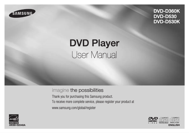 Page n°1 - Manuel utilisateur Samsung DVD-D530K