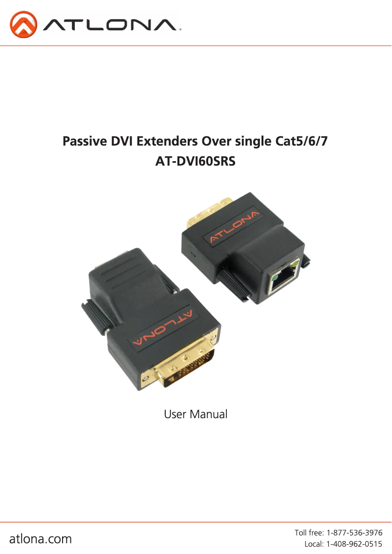Page 1 de la notice Manuel utilisateur Atlona AT-DVI60SRS