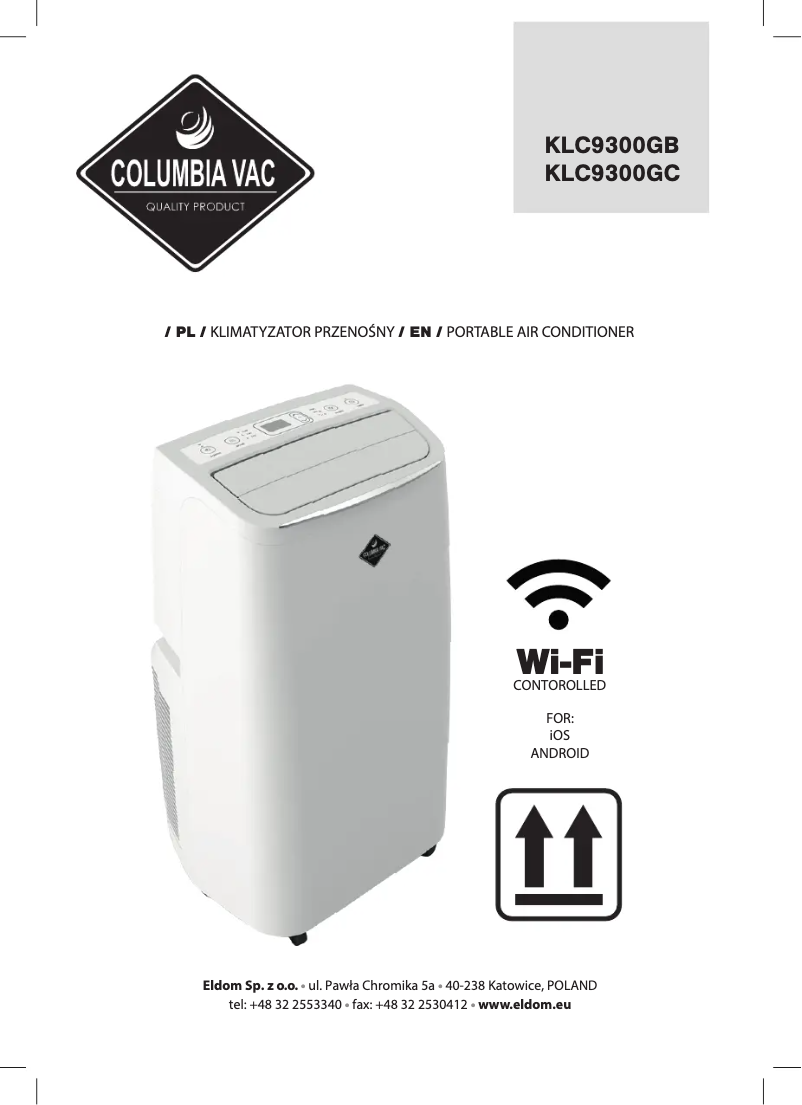 Image de la première page du manuel de l'appareil ColumbiaVac KLC9300GC