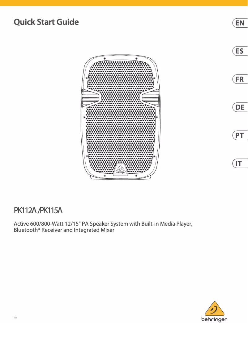 Image de la première page du manuel de l'appareil PK110A