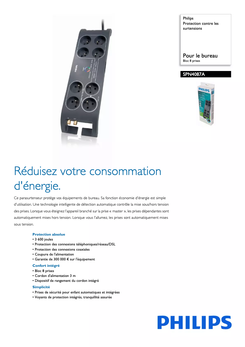 Image de la première page du manuel de l'appareil SPN4087A