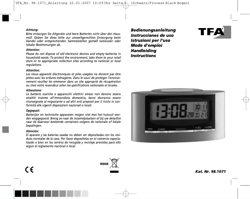 Image de la première page du manuel de l'appareil 98.1071