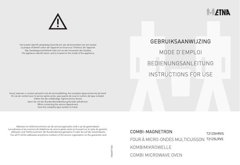 Image de la première page du manuel de l'appareil T2125HRVS