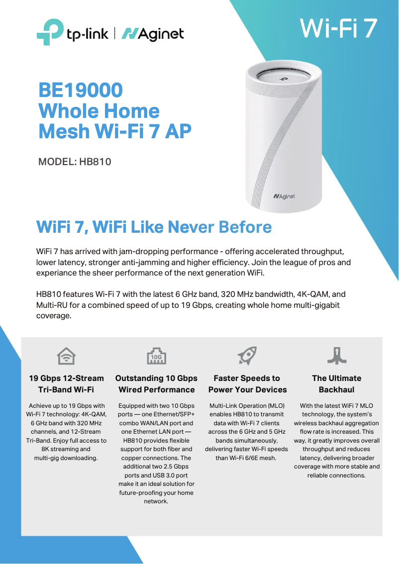 Page 1 de la notice Fiche technique TP-Link HB810