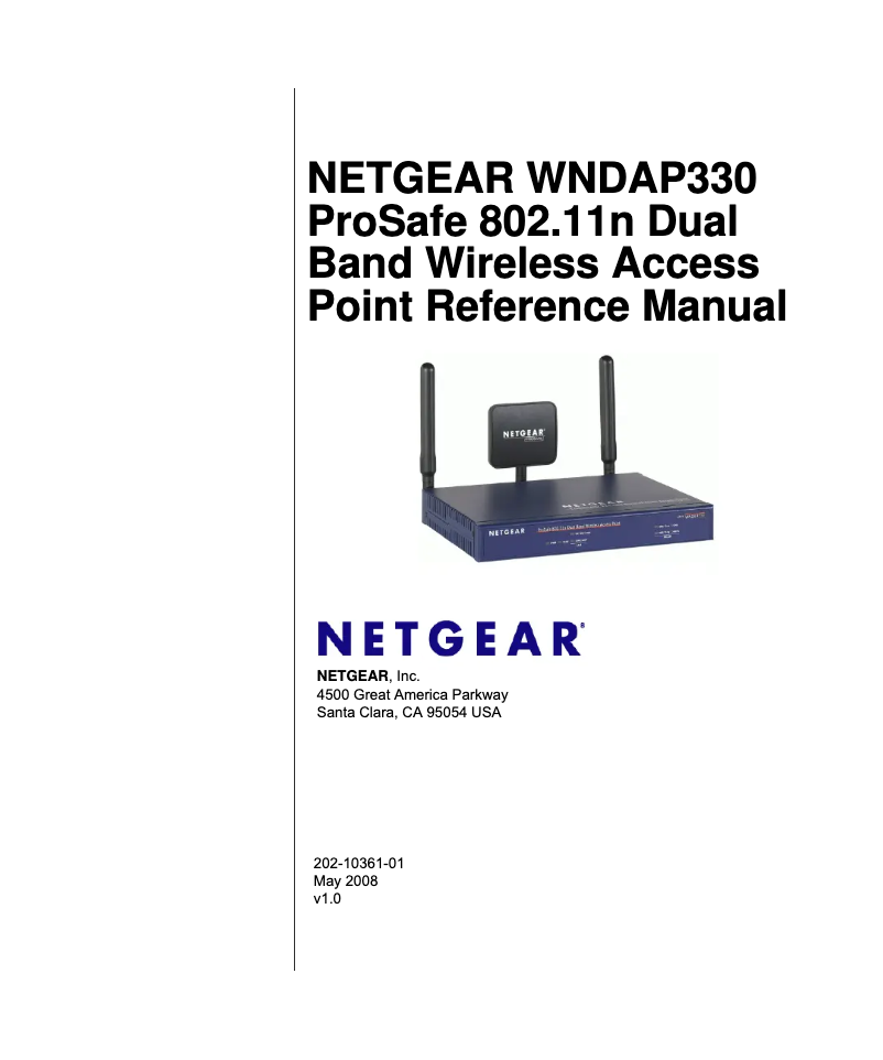 Page 1 de la notice Manuel utilisateur Netgear ProSafe WNDAP330