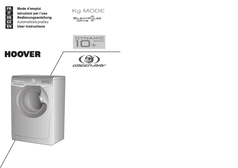 Page n°1 - Manuel utilisateur Hoover DST 10166PG-84X