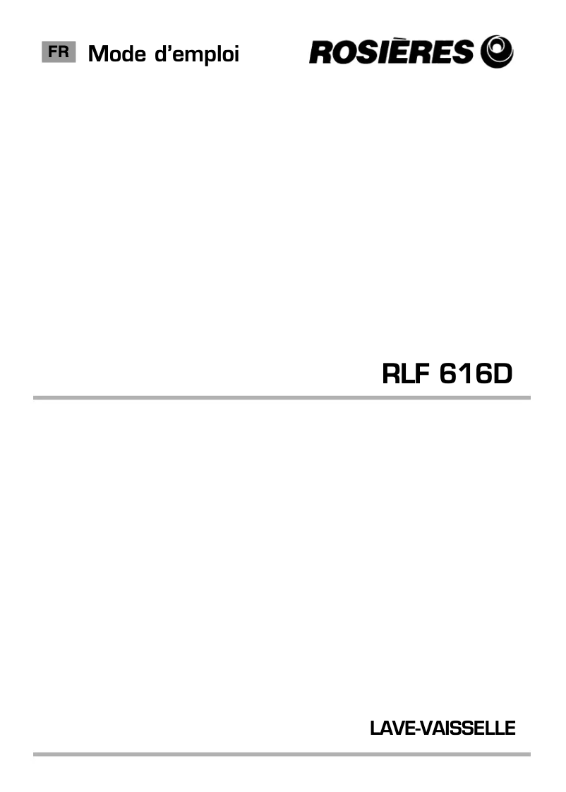 Image de la première page du manuel de l'appareil RLF 616D
