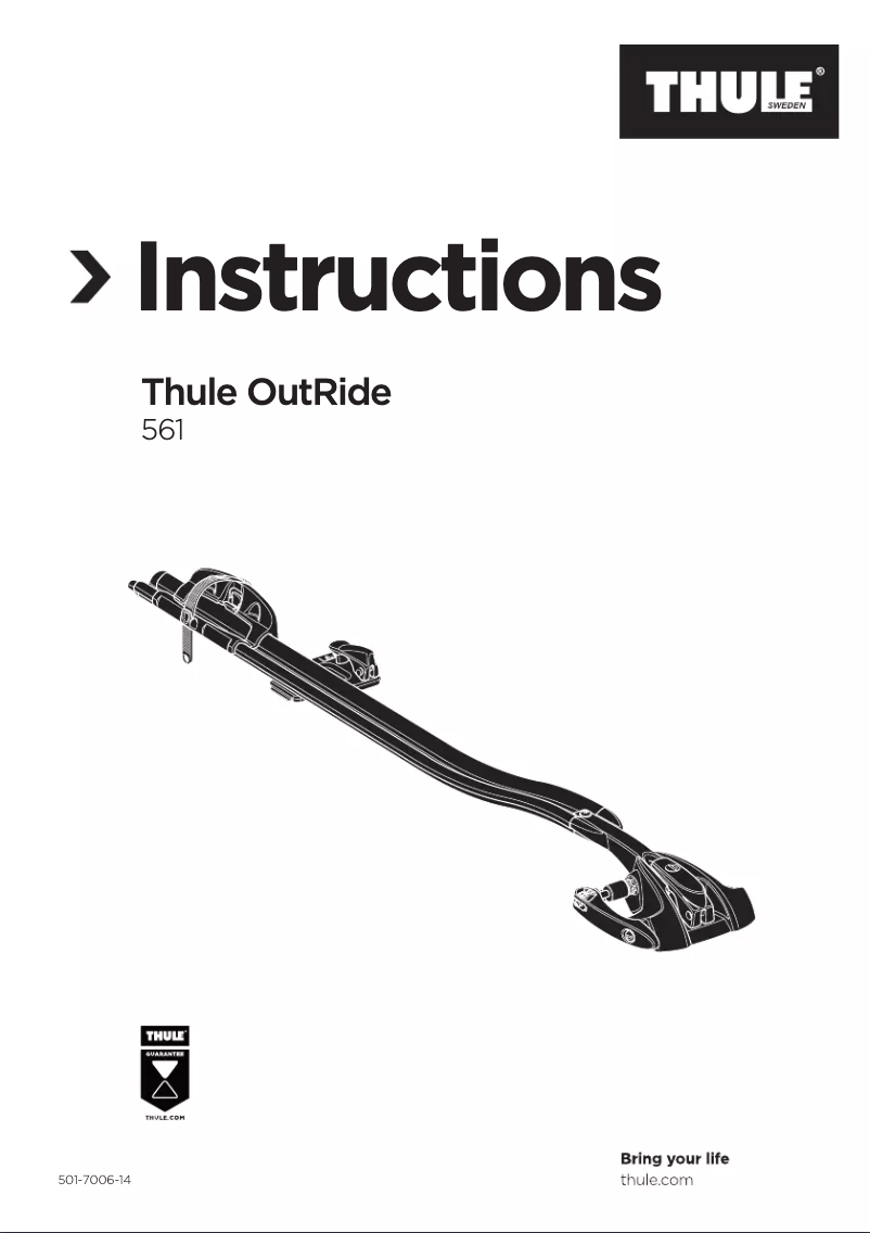 Page 1 de la notice Manuel utilisateur Thule OutRide