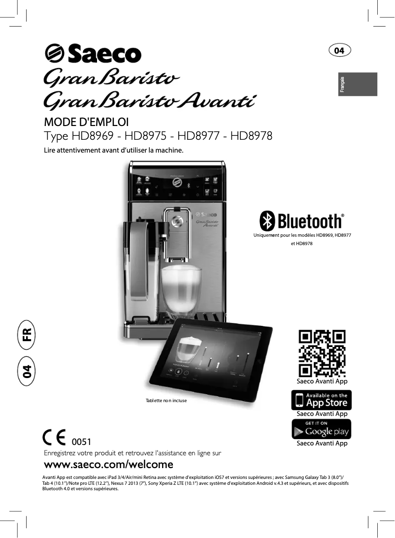 Image de la première page du manuel de l'appareil GranBaristo HD8975