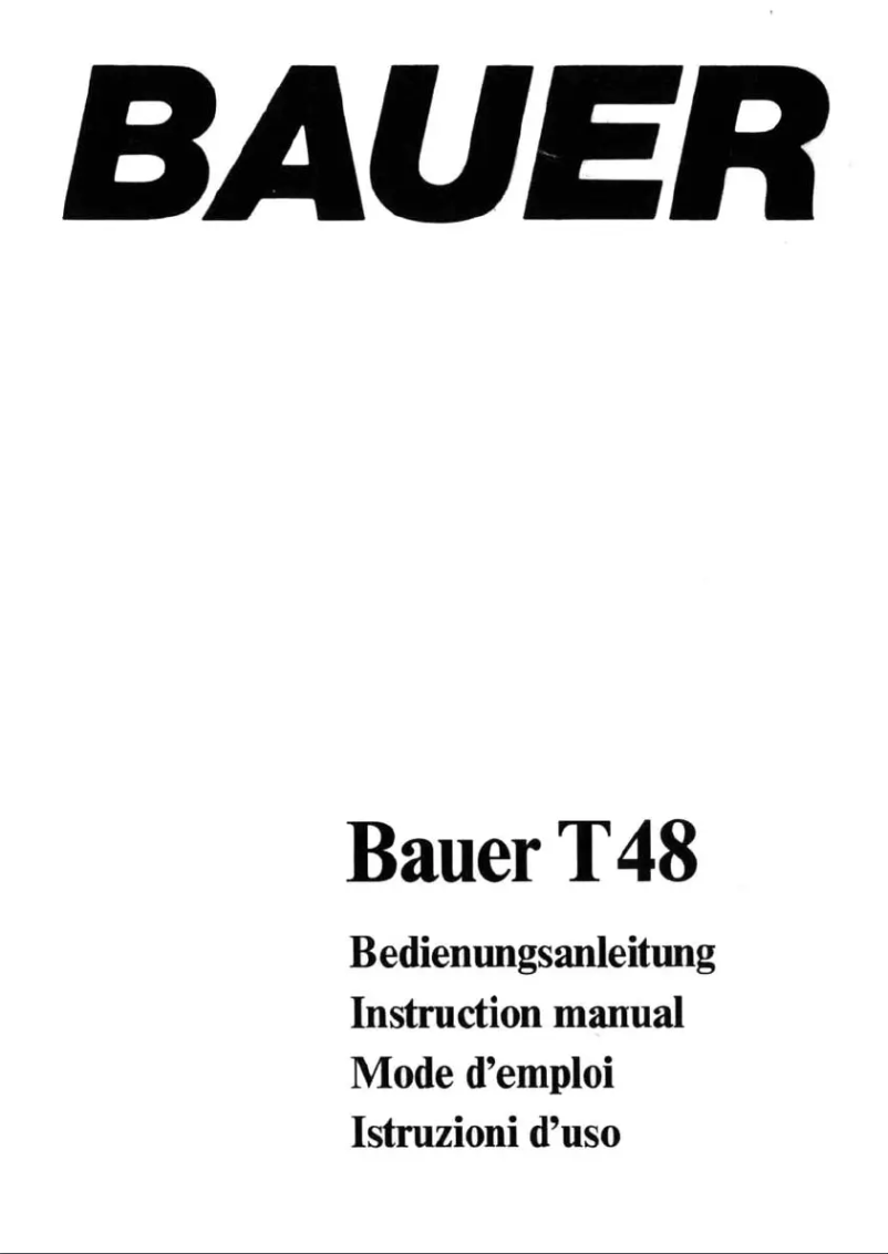 Page 1 de la notice Manuel utilisateur Bauer T48