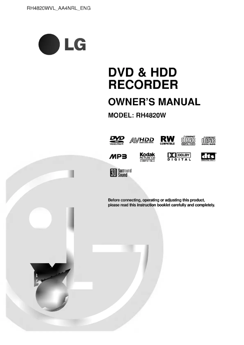 Page 1 de la notice Manuel utilisateur LG RH4820W