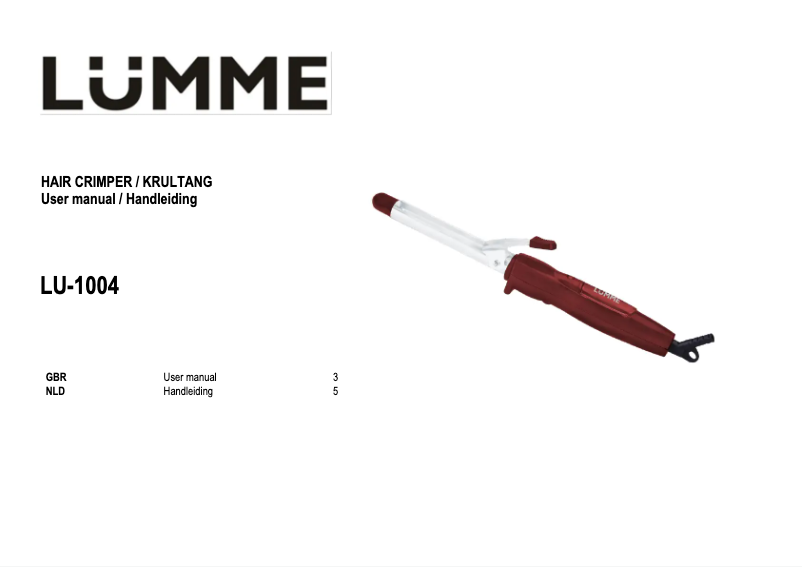 Página 1 del manual Manual de usuario LUMME LU-1004