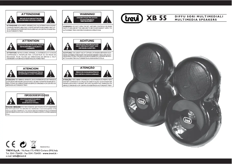 Page 1 de la notice Manuel utilisateur Trevi XB 55