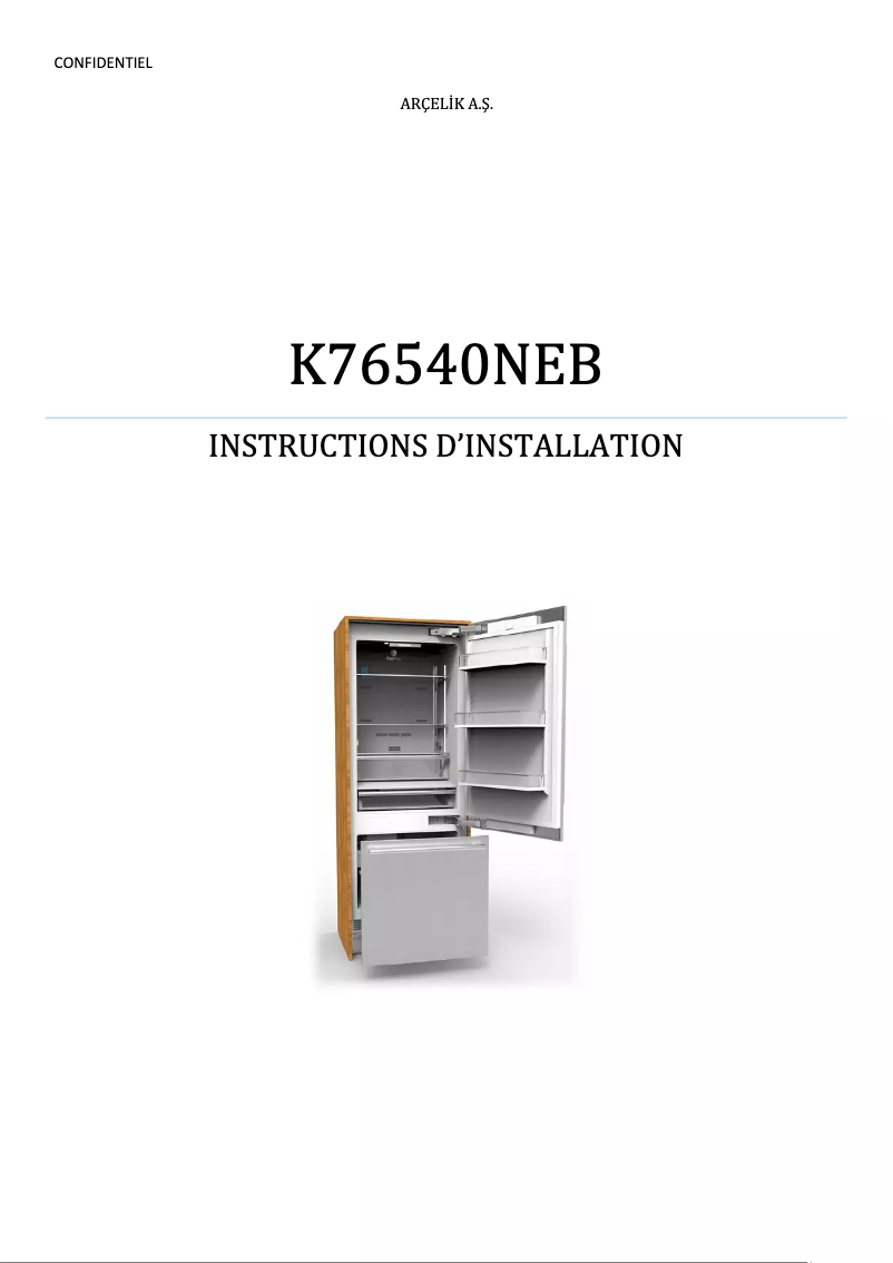 Image de la première page du manuel de l'appareil BBBF3019IMWESS