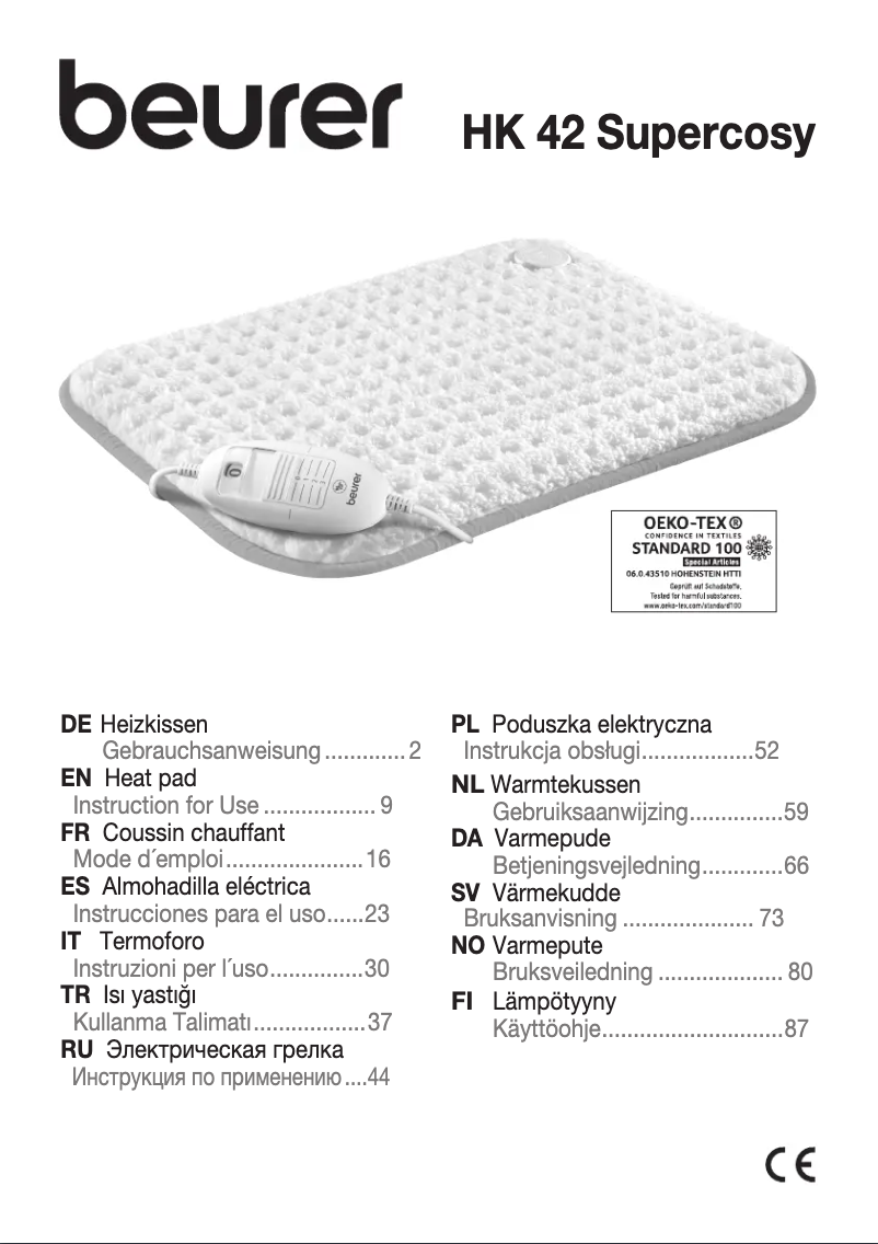 Page n°1 - Manuel utilisateur Beurer HK 42 Supercosy