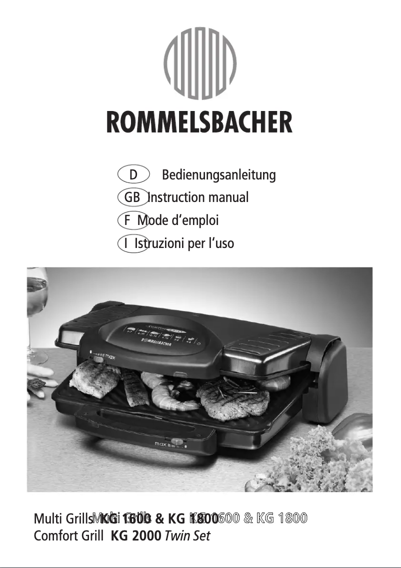 First page image of the manual for KG 1800