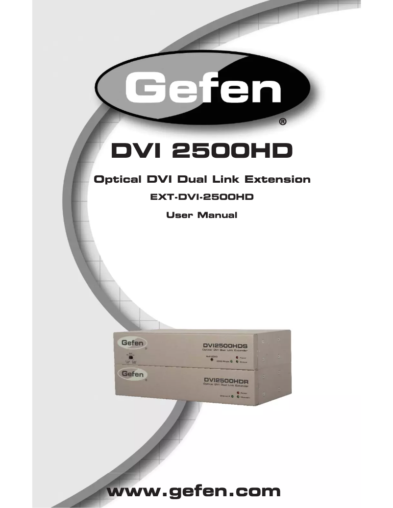 Page 1 de la notice Manuel utilisateur Gefen EXT-DVI-2500HD
