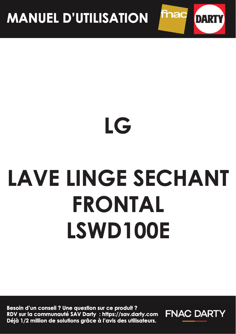 Page 1 de la notice Manuel utilisateur LG LSWD100E