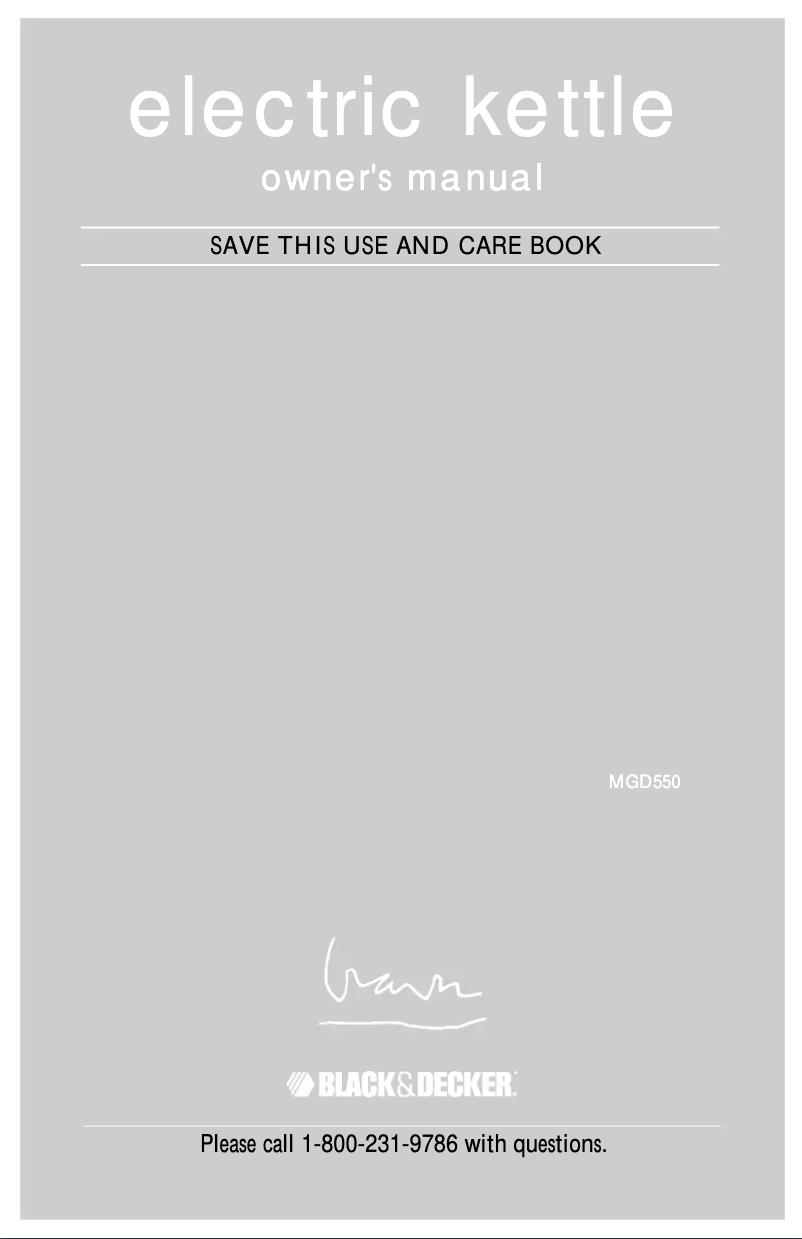 Page 1 de la notice Manuel utilisateur Black & Decker MDG550