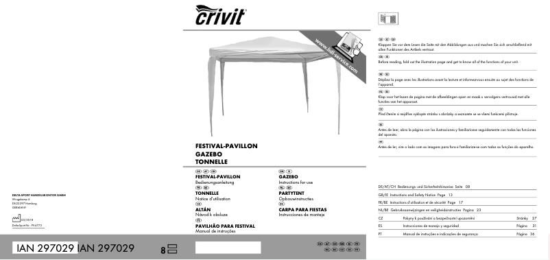 Page n°1 - Manuel utilisateur Crivit IAN 297029