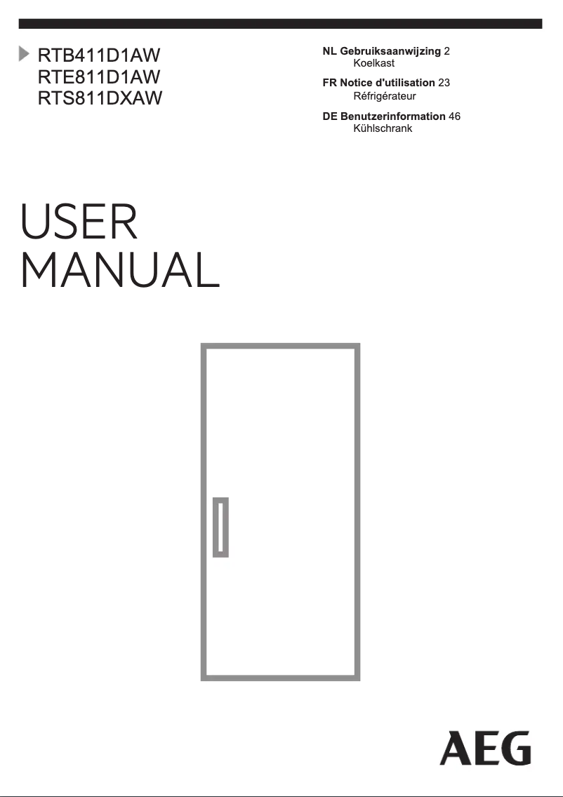 Page n°1 - Manuel utilisateur AEG RTE811D1AW