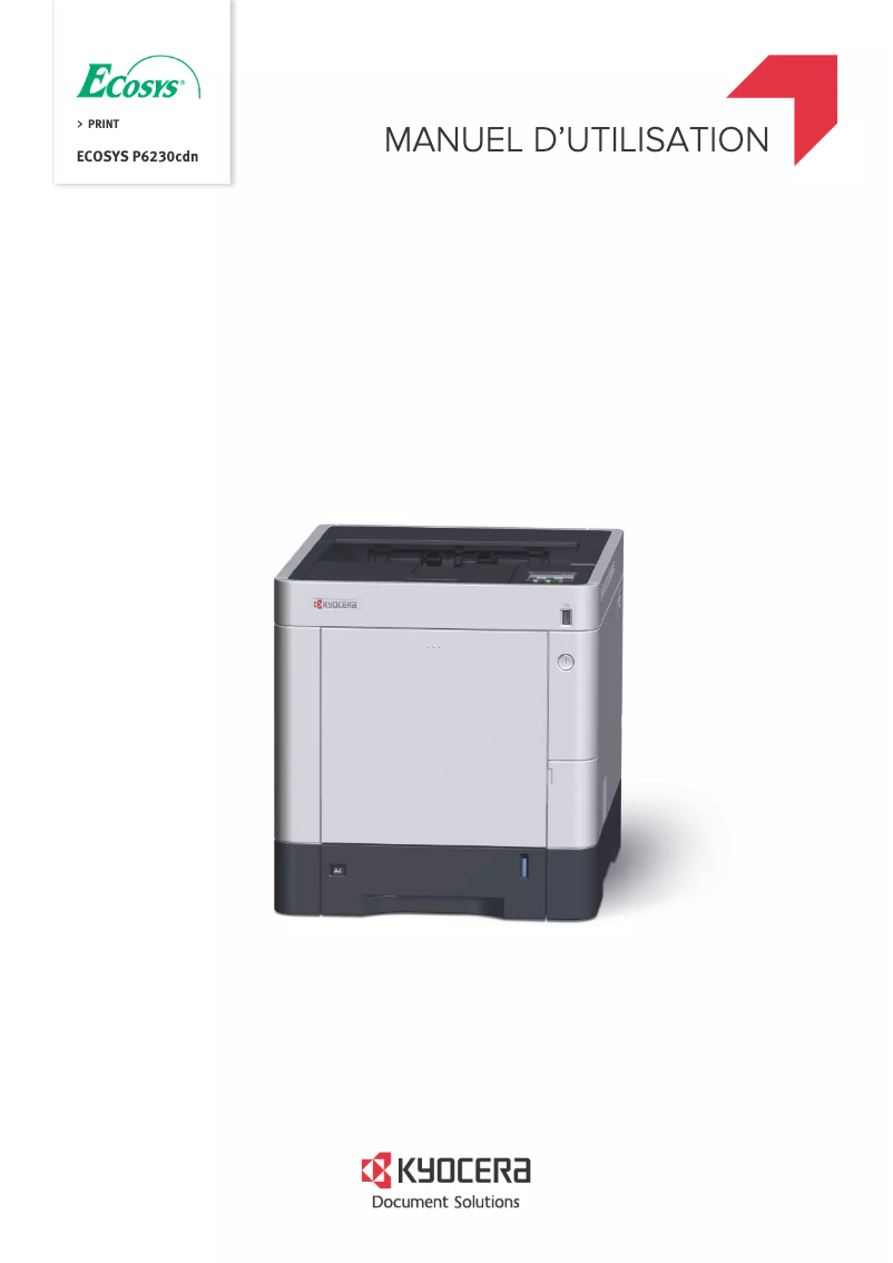 Page 1 de la notice Manuel utilisateur Kyocera ECOSYS P6230cdn
