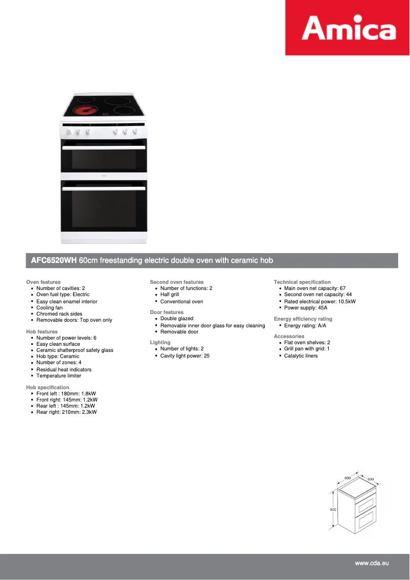 Image de la première page du manuel de l'appareil AFC6520WH