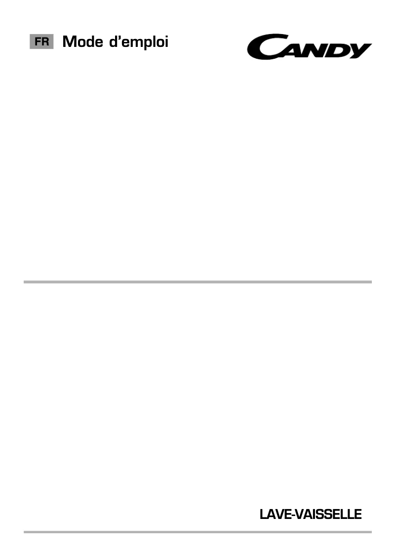 Page 1 de la notice Manuel utilisateur Candy CDP 1DS54B-47