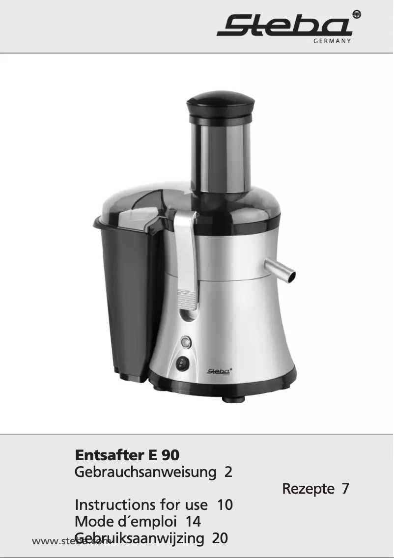Page 1 de la notice Manuel utilisateur Steba E 90