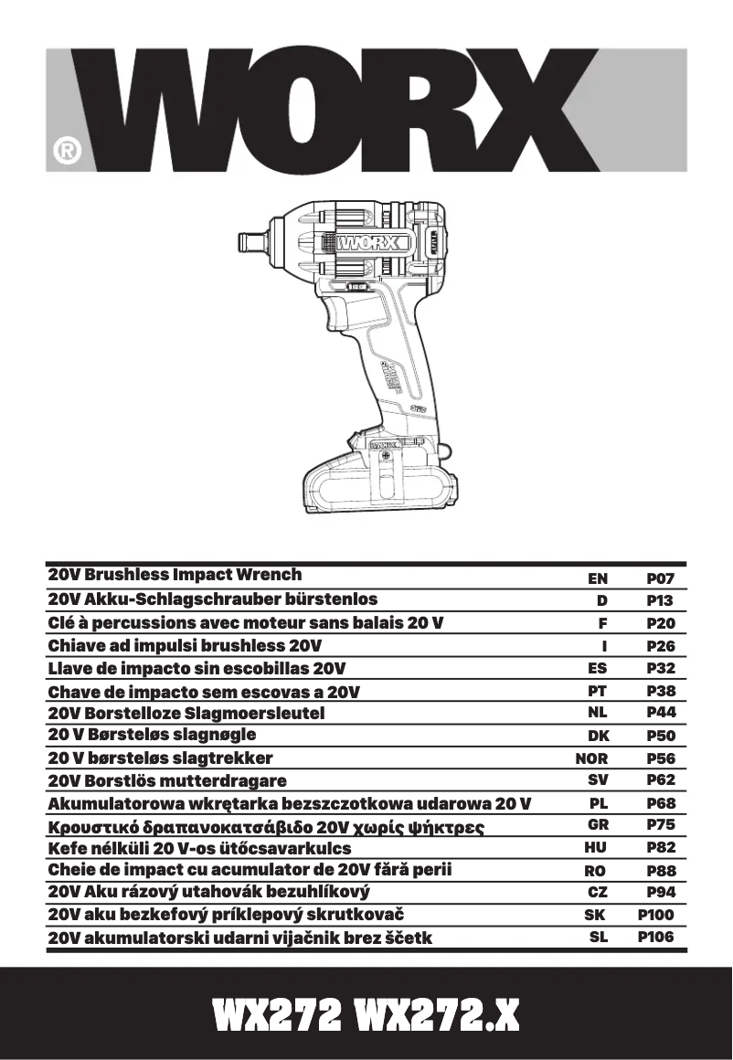 Page 1 de la notice Manuel utilisateur Worx WX272.9