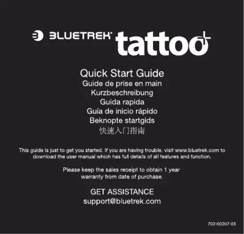 Página 1 del manual Manual de usuario Bluetrek Tattoo+