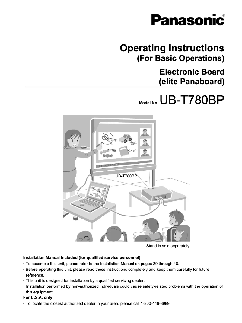 Image de la première page du manuel de l'appareil UB-T780BP