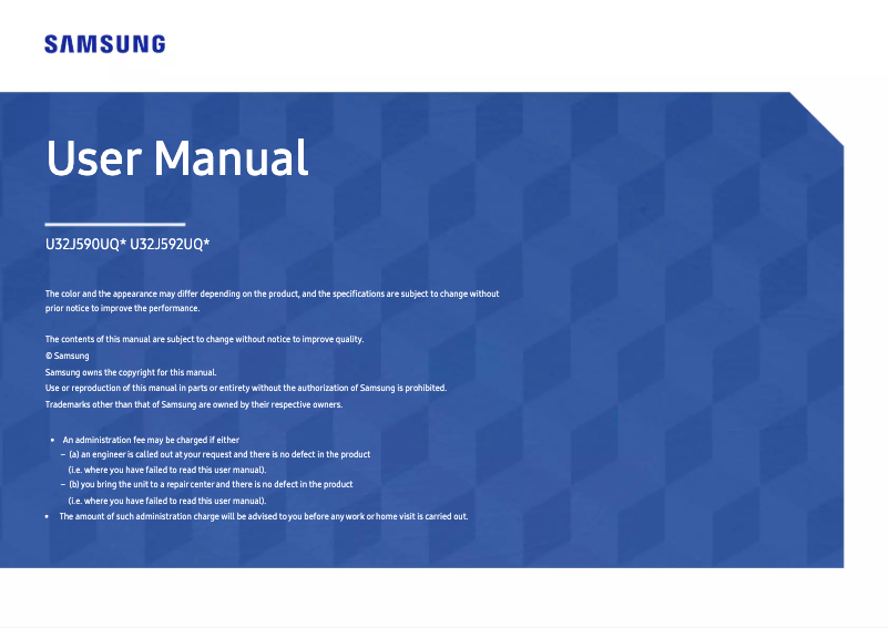 Page 1 de la notice Manuel utilisateur Samsung C27F390FHN