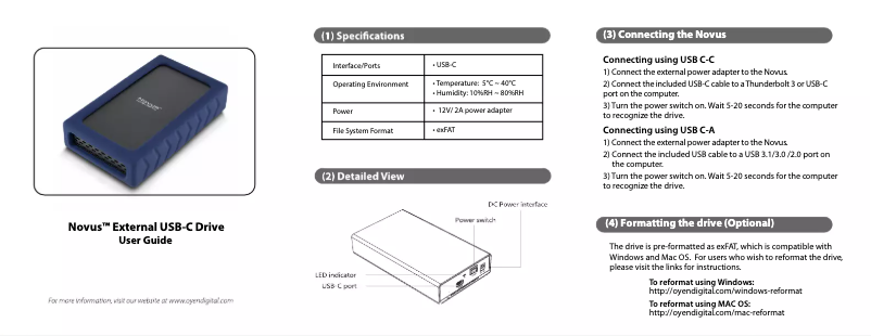 Image de la première page du manuel de l'appareil Novus