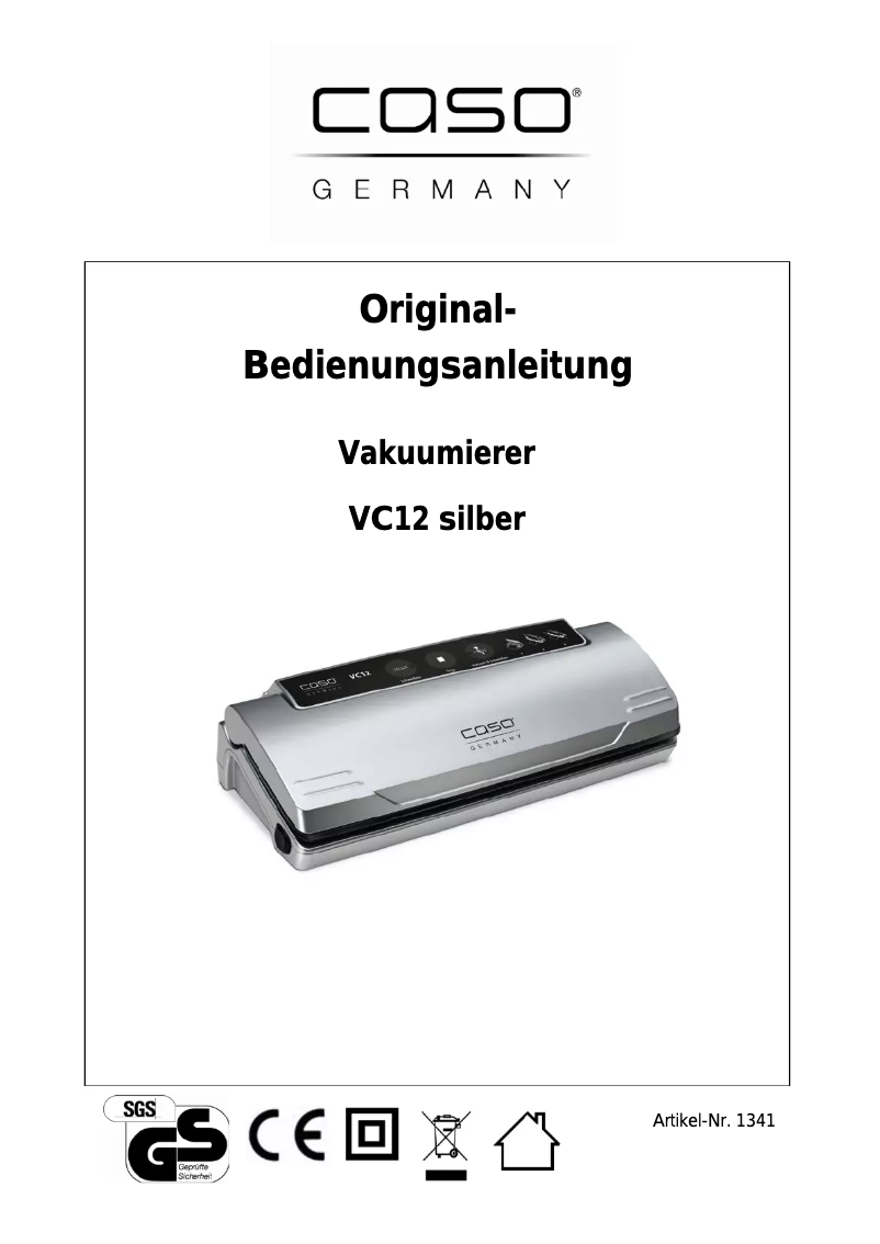 Image de la première page du manuel de l'appareil VC12