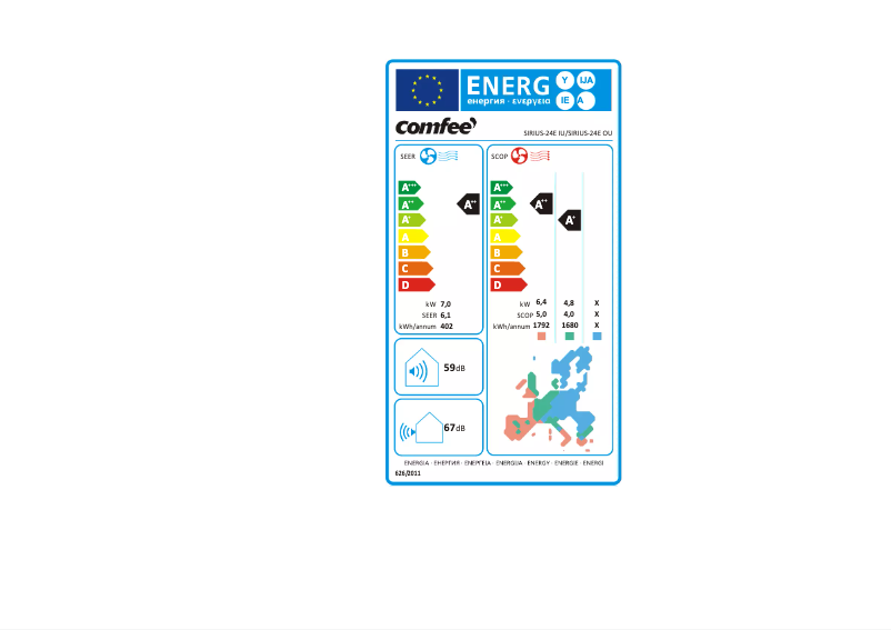 Página 1 del manual Manual de usuario Comfee Sirius-24E