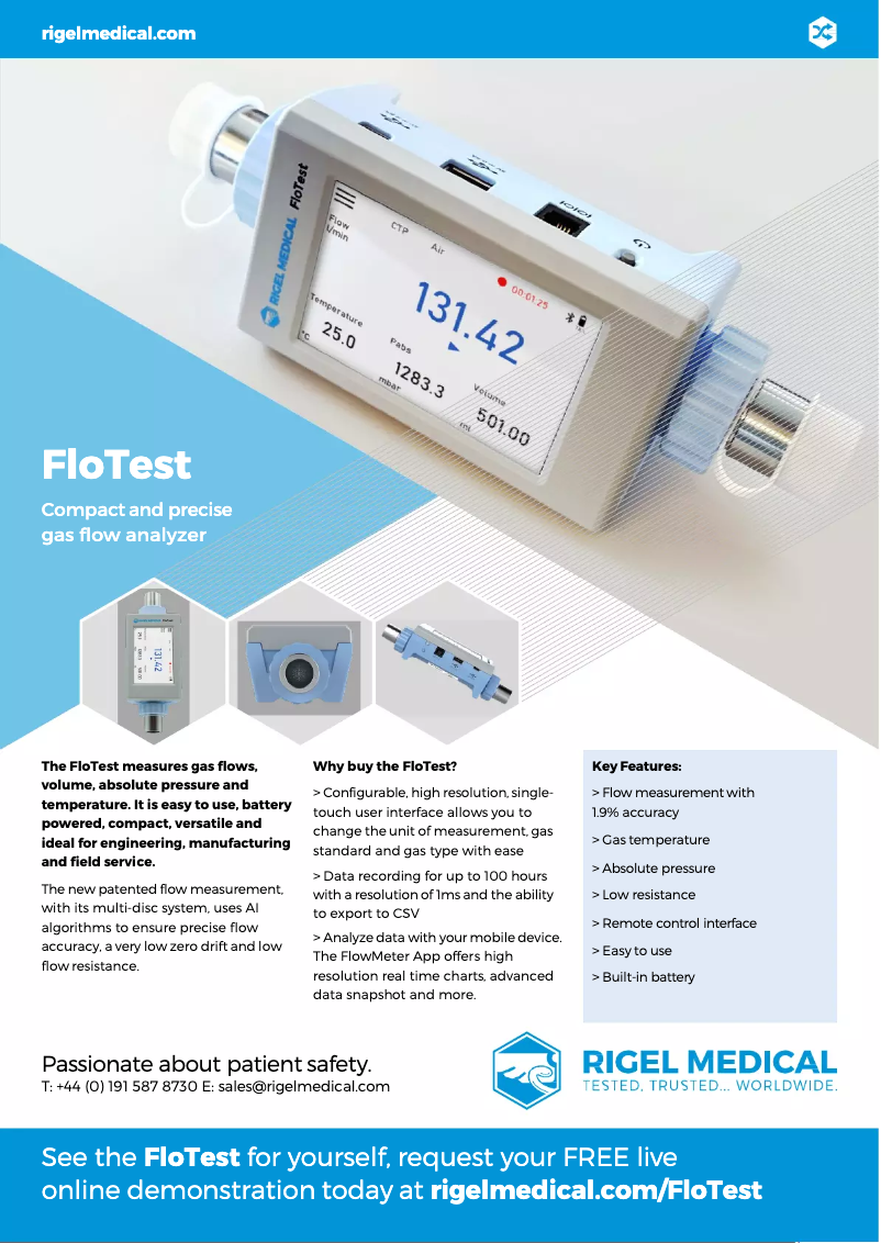 Image de la première page du manuel de l'appareil FloTest