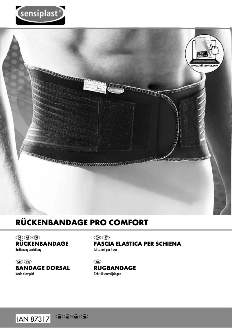 Page n°1 - Manuel utilisateur Sensiplast IAN 87317