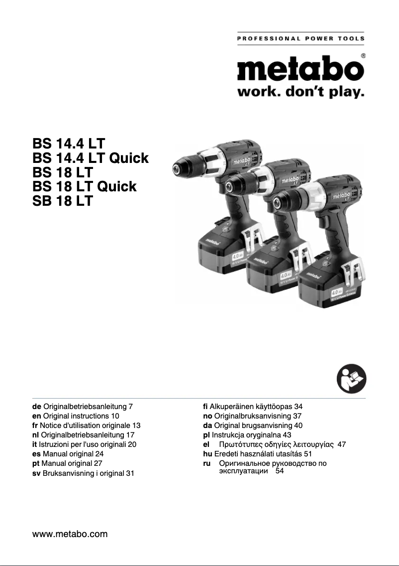 Image de la première page du manuel de l'appareil SB18LT 5.2