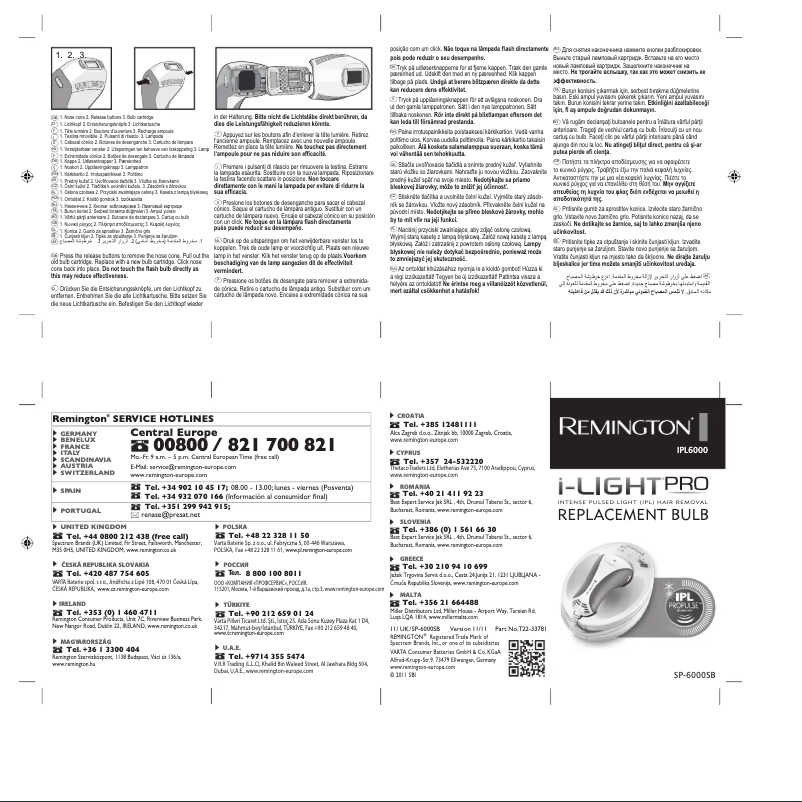 Page n°1 - Manuel utilisateur Remington SP6000