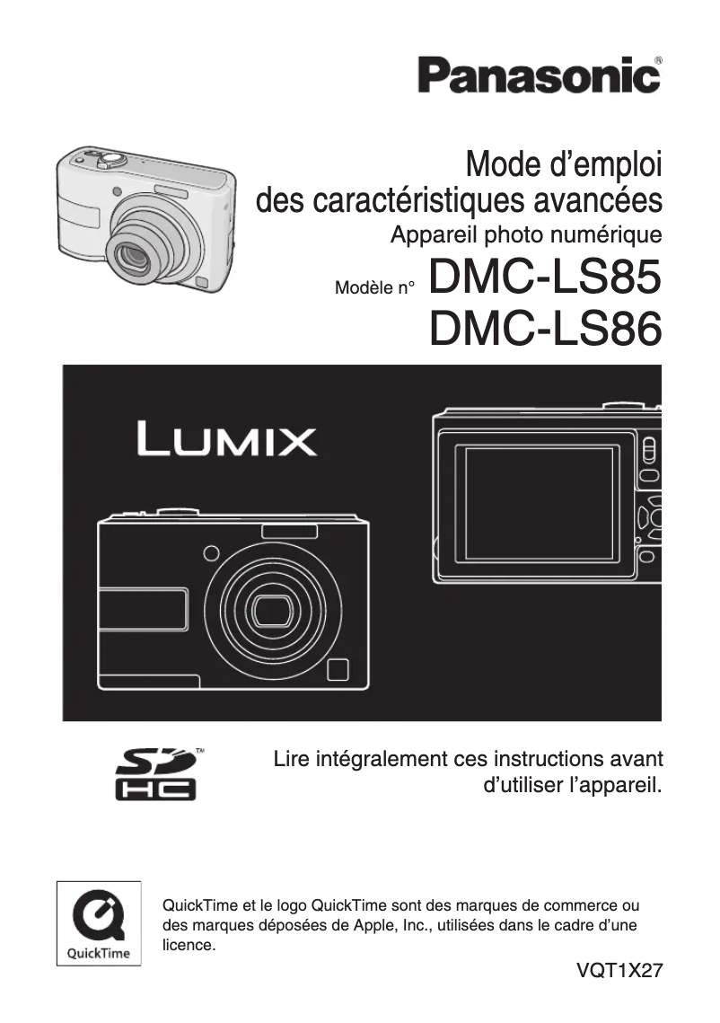 Image de la première page du manuel de l'appareil Lumix DMC-LS86