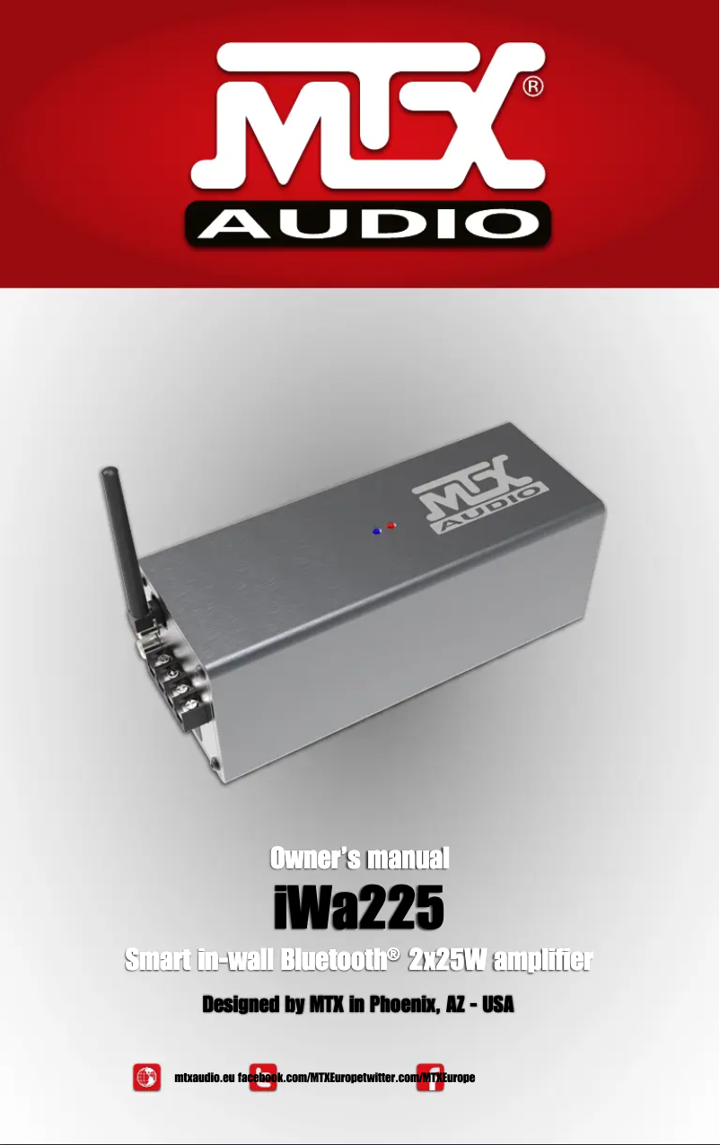 Page n°1 - Manuel utilisateur MTX Audio iWa225