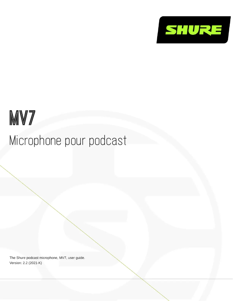 Page n°1 - Manuel utilisateur Shure MV7