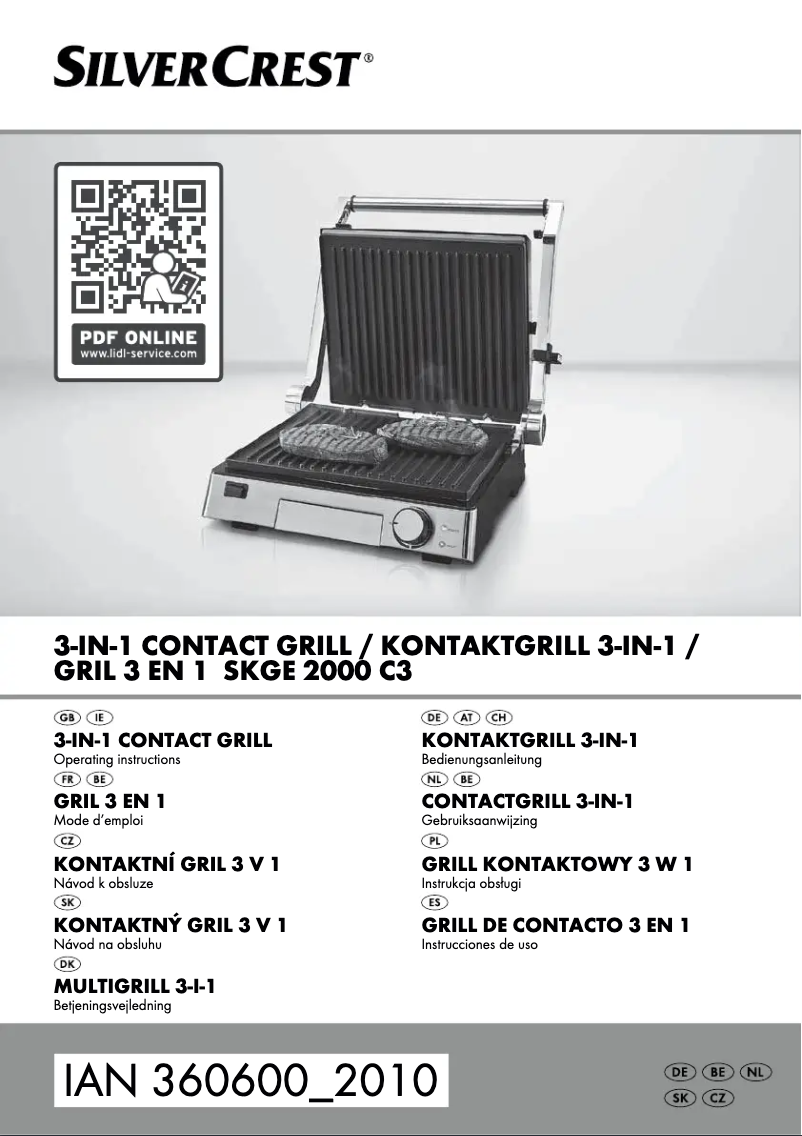 Page 1 de la notice Manuel utilisateur SilverCrest SKGE 2000 C3