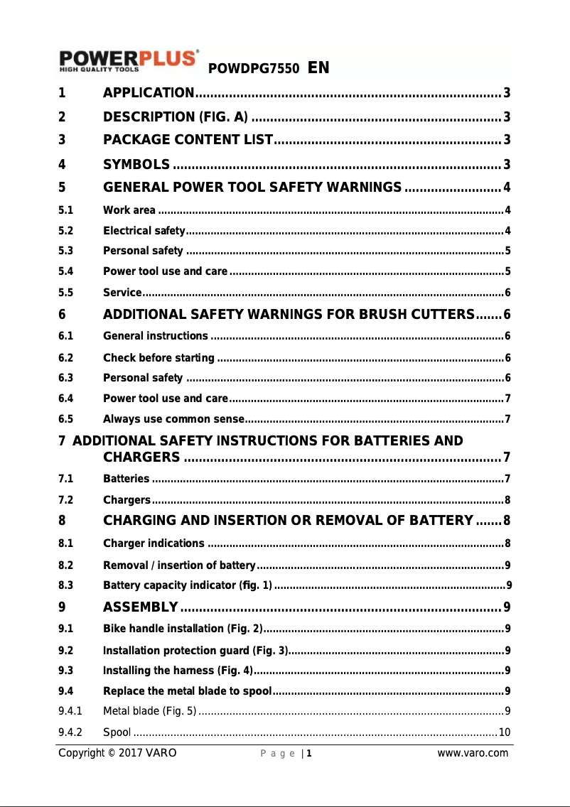 Página 1 del manual Manual de usuario PowerPlus POWDPG7550