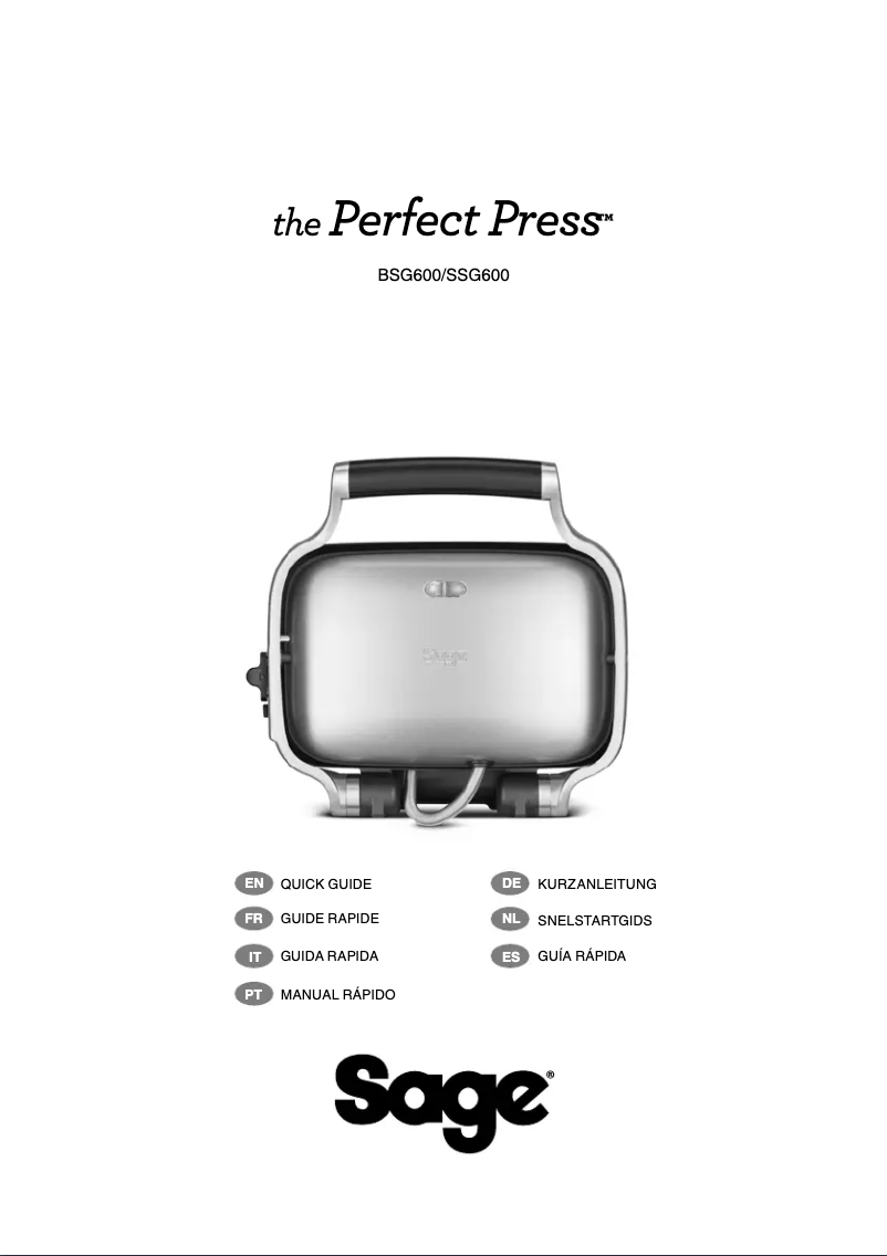 Page n°1 - Manuel utilisateur Sage The Perfect Press SSG600